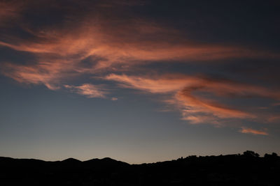 Silhouette trees against sky during sunset