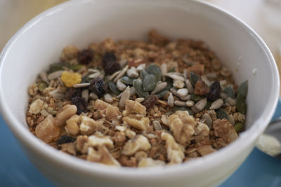 High angle view of breakfast in bowl