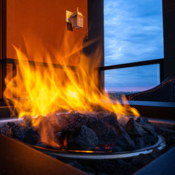 Bonfire against sky