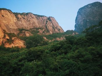 Scenic view of mountains against clear sky