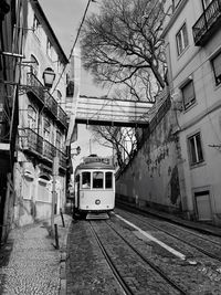 Cable car on tramway in lisbon