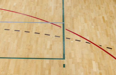 High angle view of basketball court