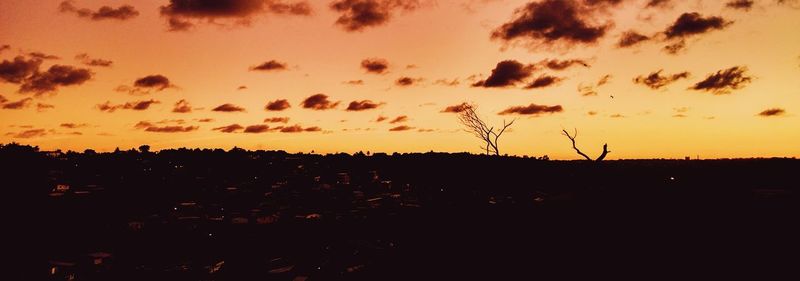 Scenic view of landscape at sunset