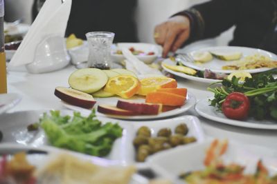 Close-up of food on table