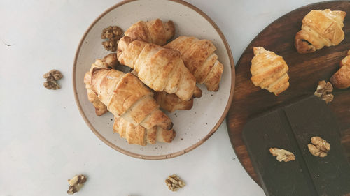 High angle view of food in plate