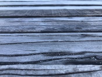 Full frame shot of wet boardwalk