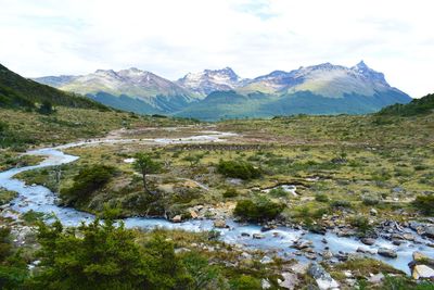 Scenic view of mountains against sky