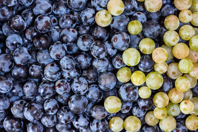 Full frame shot of grapes for sale at market