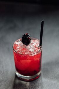 Close-up of drink in glass on table