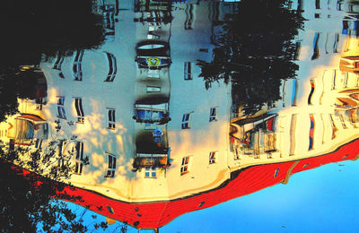 Panoramic view of city at night