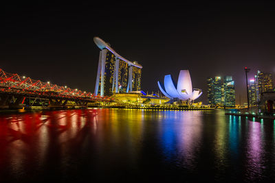 Illuminated city at night