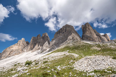 Panoramic view of rocky mountains against sky