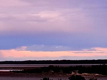 Scenic view of silhouette landscape against sky