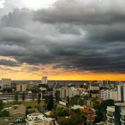 Scenic view of cloudy sky at sunset