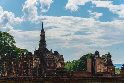 Old temple building against sky