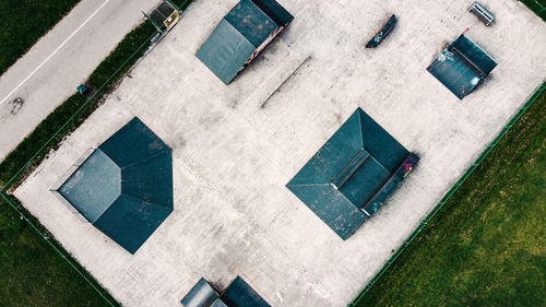 High angle view of sports ramp