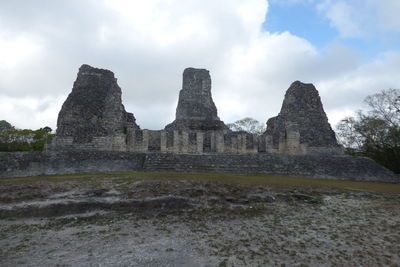 Low angle view of temple against sky