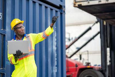 Man working at construction site