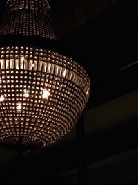 Low angle view of illuminated lantern at night