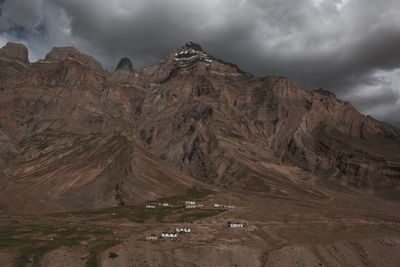 Panoramic view of mountain range against sky