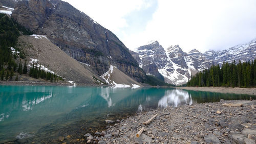 Scenic  landscape view of moraine lake, banff, alberta, canada