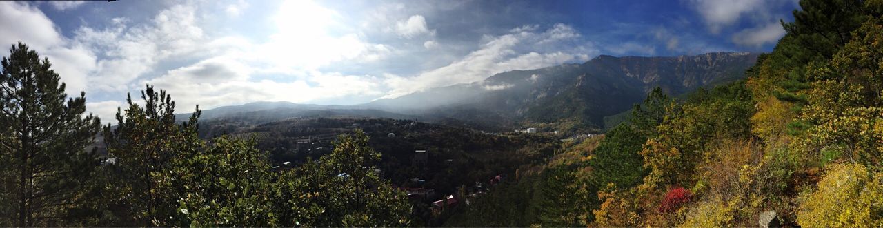 mountain, mountain range, landscape, cloud - sky, nature, travel destinations, tree, beauty in nature, sky, scenics, outdoors, day, no people