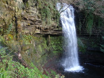 Scenic view of waterfall