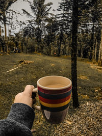 Man drinking coffee cup