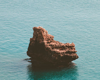 Rock formation in sea