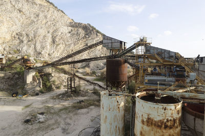 Aerial photographic documentation of an old abandoned cement factory