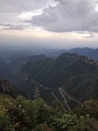 High angle view of landscape against sky