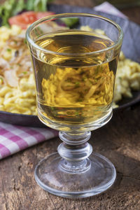 Close-up of drink in glass on table