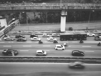 Traffic on road in city