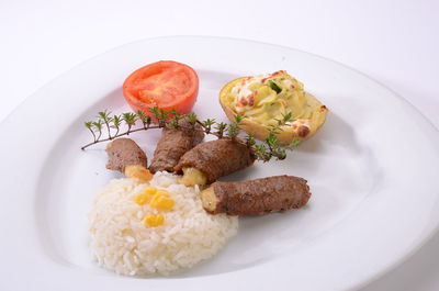 Close-up of food served in plate