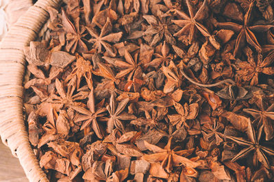 Anise seeds in the basket for sale