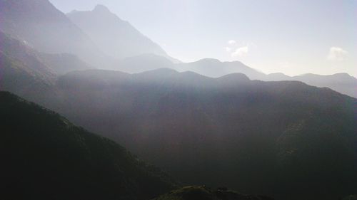 Scenic view of mountains against sky
