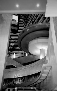 Low angle view of illuminated modern building