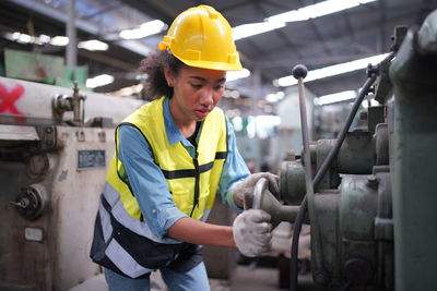 Engineer working in factory