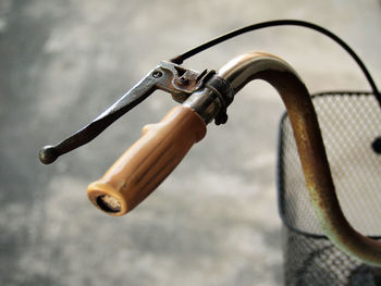 Close-up of bicycle handle