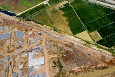 High angle view of agricultural field