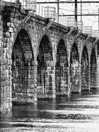 Arch bridge over river
