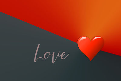 Close-up of heart shape over red background