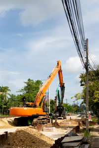 Construction site against sky