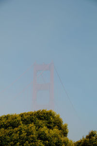 Golden gate bridge against clear blue sky