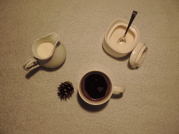 Directly above shot of drink on table