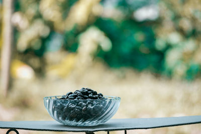 Close-up of fruit in bowl on table