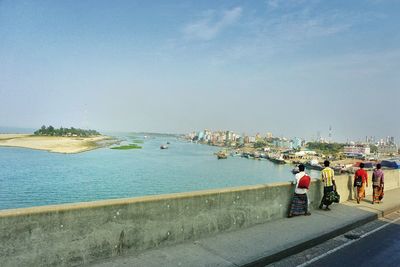 View of sea against clear sky