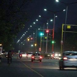 City street at night