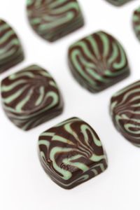 Close-up of cake on white background