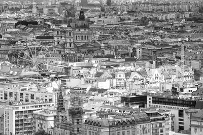 High angle view of buildings in city